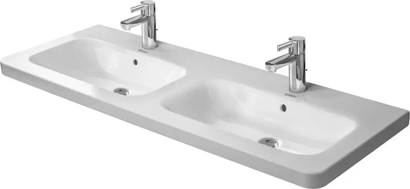 Duravit DuraStyle - mēbeļu dubultizlietne 130x48 cm, ar 1 caurumu jaucējkrānam, balta 2338130000
