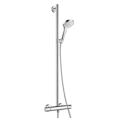 Hansgrohe Croma Select S - dušas komplekts SemiPipe Multi ar termostatu, balts/hroms 27247400