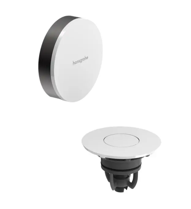 Hansgrohe Flexaplus - gatavs komplekts vannas ieplūdei, noteces un pārplūdes garnitūra, Push-Open, hromēts melns/augsti spīdīgs balts 58187340