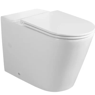 Sapho Avis - WC kombinētā bļoda, Vario noteka, Vortex Rimless, balts PC106-111