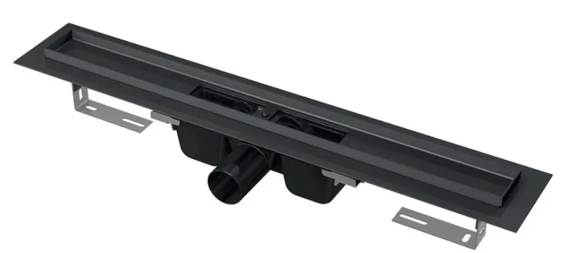Alcadrain dušas notekas - dušas noteka 95 cm, ar apmali perforētam režģim, matēti melna APZ1BLACK-950