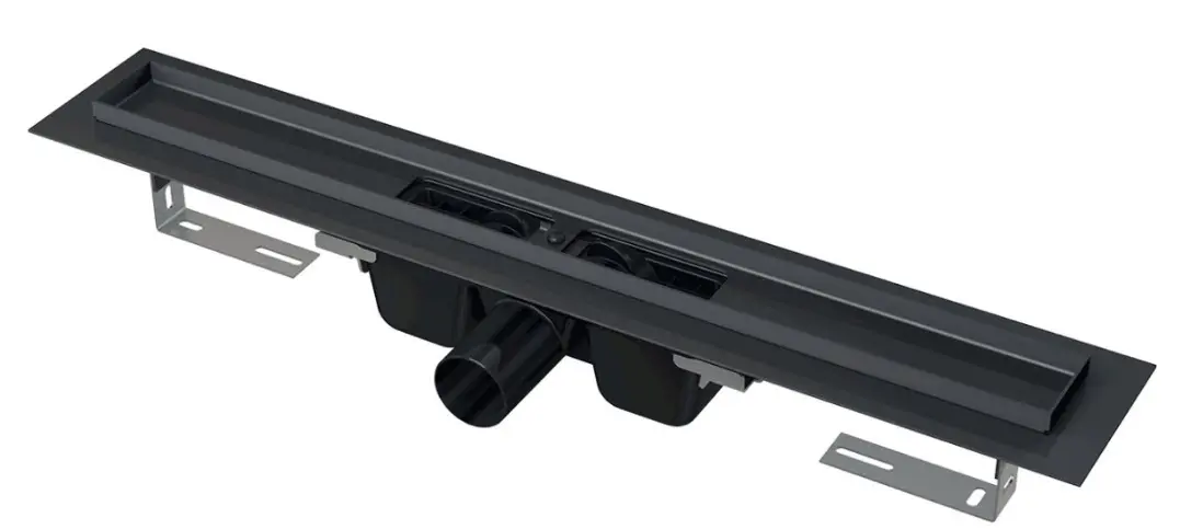 Alcadrain dušas notekas - dušas noteka 85 cm, ar apmali perforētam režģim, matēti melna APZ1BLACK-850