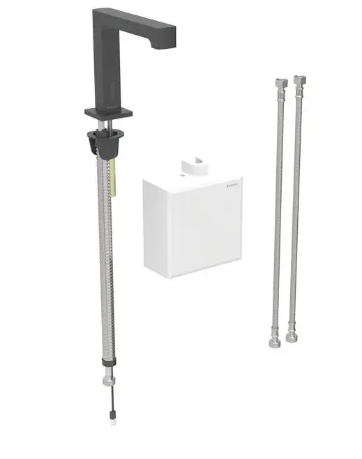 Geberit Brenta - elektronisks termostata izlietnes maisītājs, darbība ar baterijām, easy to clean, matēti melns 116.178.14.1