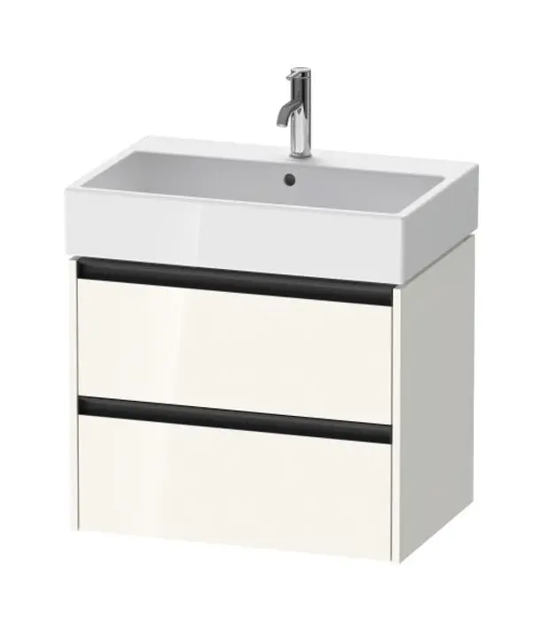 Duravit Ketho.2 - izlietnes skapītis, 55x68x46 cm, 2 atvilktnes, balts spīdīgs K25276022220000