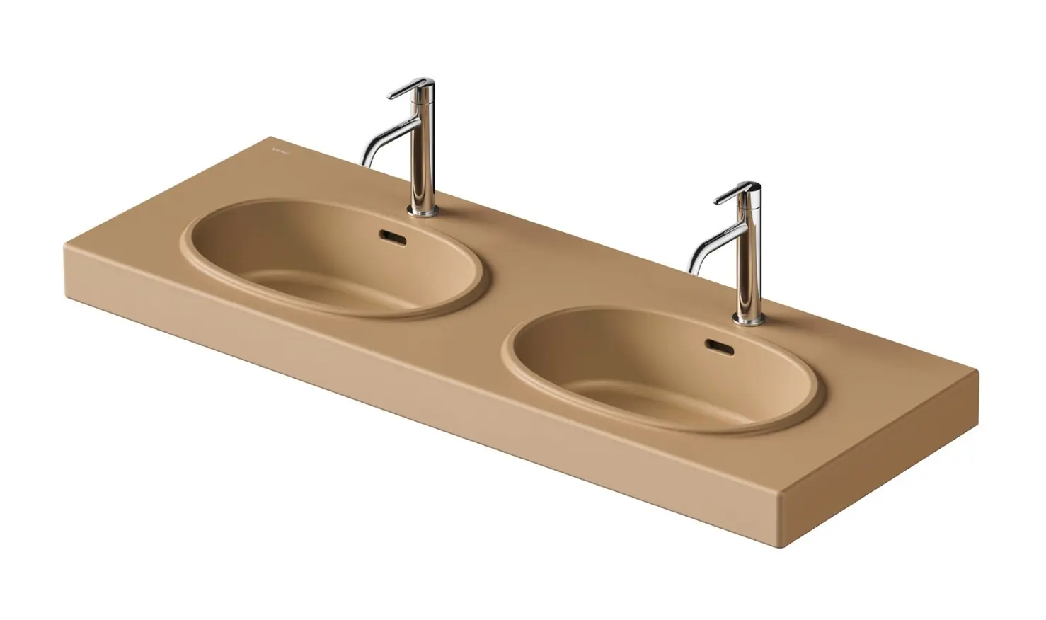 Duravit Balcoon - dubultā izlietne 130 x 48 cm, ar pārplūdi, 2 jaucējkrāna atverēm, ar noteces komplektu, DuraShield, Terra 241213AM00