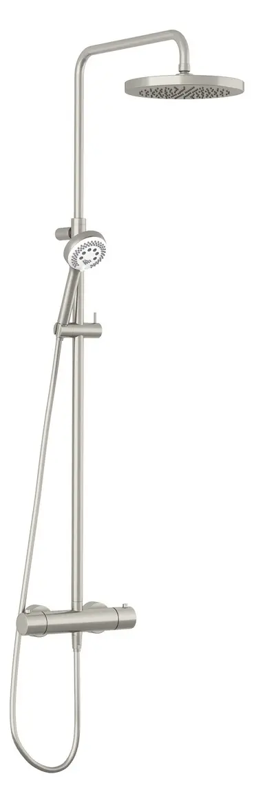 Kludi Logo - dušas komplekts ar termostatu, diametrs 25 cm, 3 sprauslas, matēts niķelis 68082N5-00