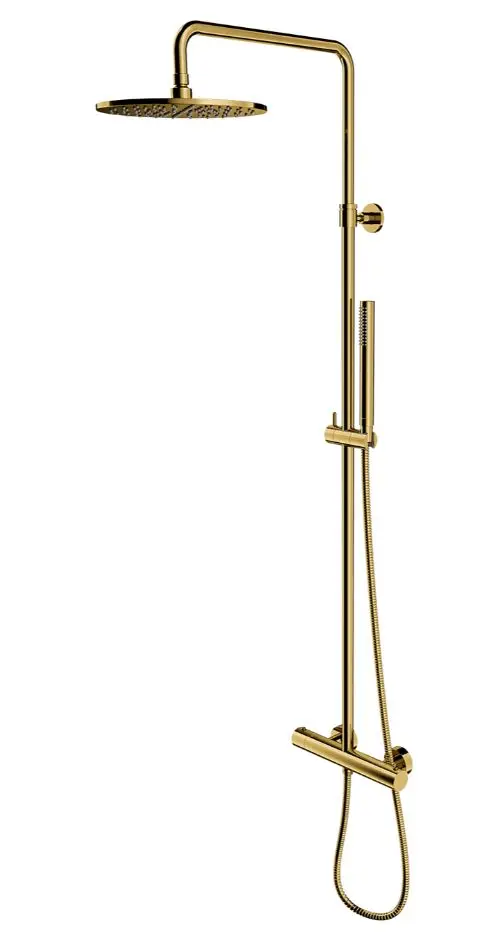 OMNIRES Y - dušas sistēma ar termostatu, diametrs 25 cm, birstēts zelts Y1244SUGLB