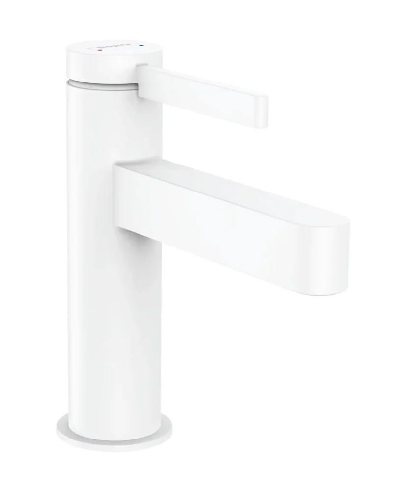 Hansgrohe Finoris - izlietnes vienas sviras maisītājs 110, ar noteces komplektu, EcoSmart, balts matēts 76020700