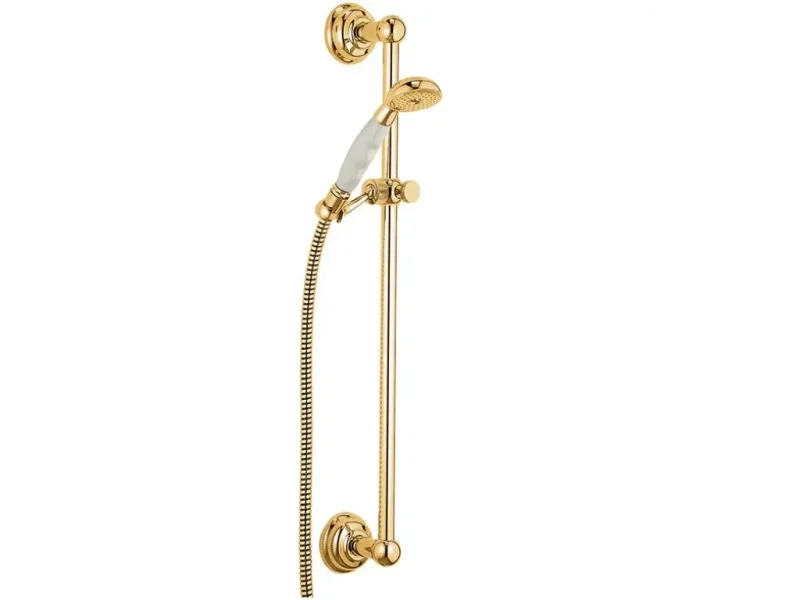 Kludi Adlon - rokas dušas komplekts, stienis un šļūtene, 3 strūklas veidi, zelts 2710345