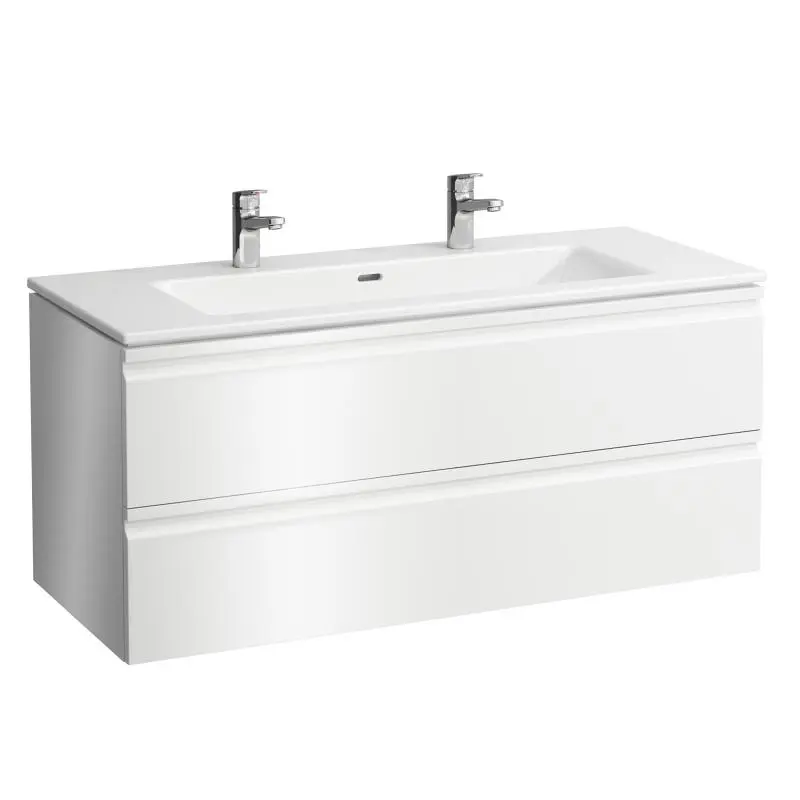 Laufen Pro S - dubultizlietne ar zemskapi, 120x55x50 cm, 2 atvilktnes, balts matēts H8619674631071