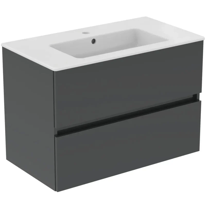 Ideal Standard Eurovit+ - izlietne ar zemskapi, 55x80x44 cm, 2 atvilktnes, tumši pelēks R0574TI