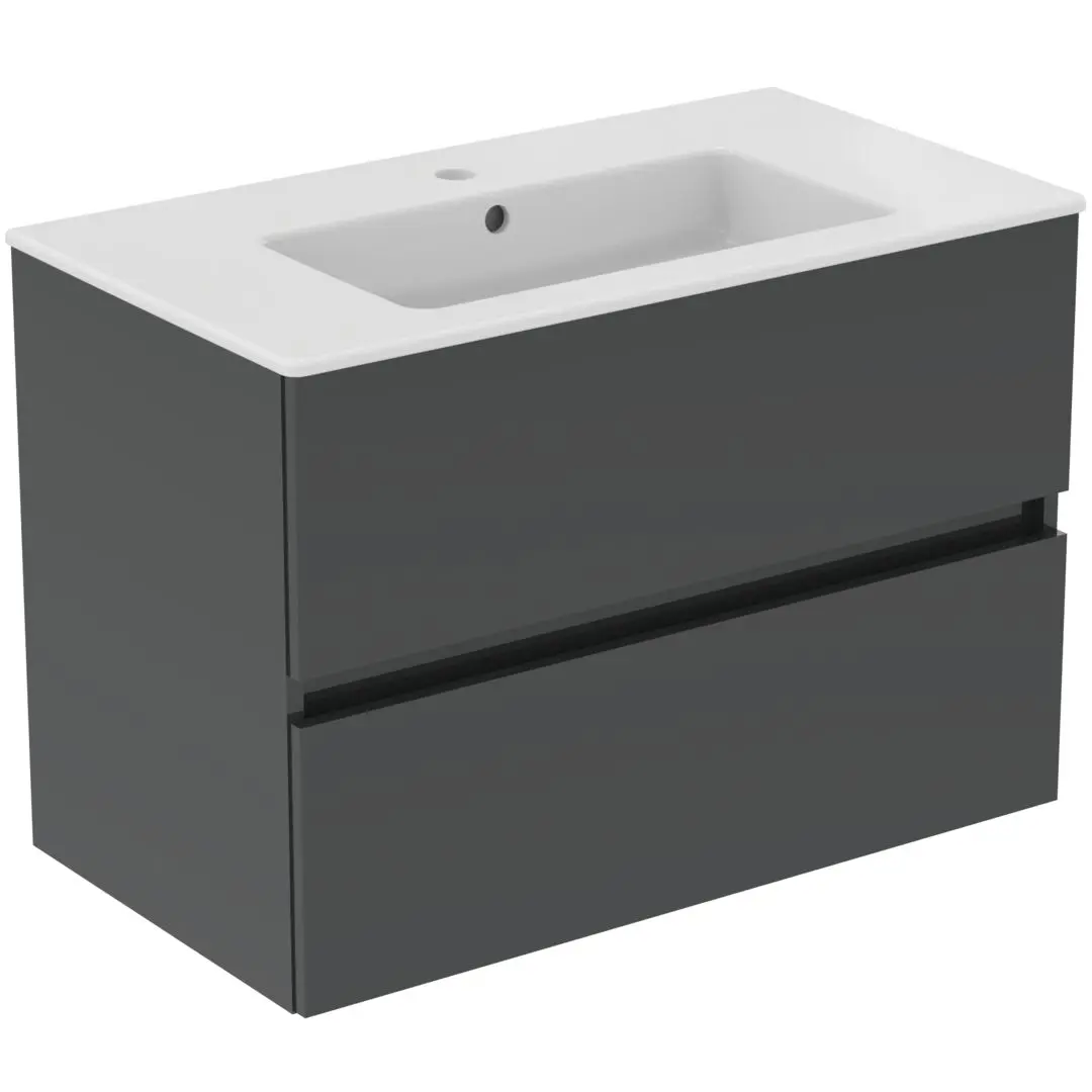 Ideal Standard Eurovit+ - izlietne ar zemskapi, 55x80x44 cm, 2 atvilktnes, tumši pelēks R0574TI