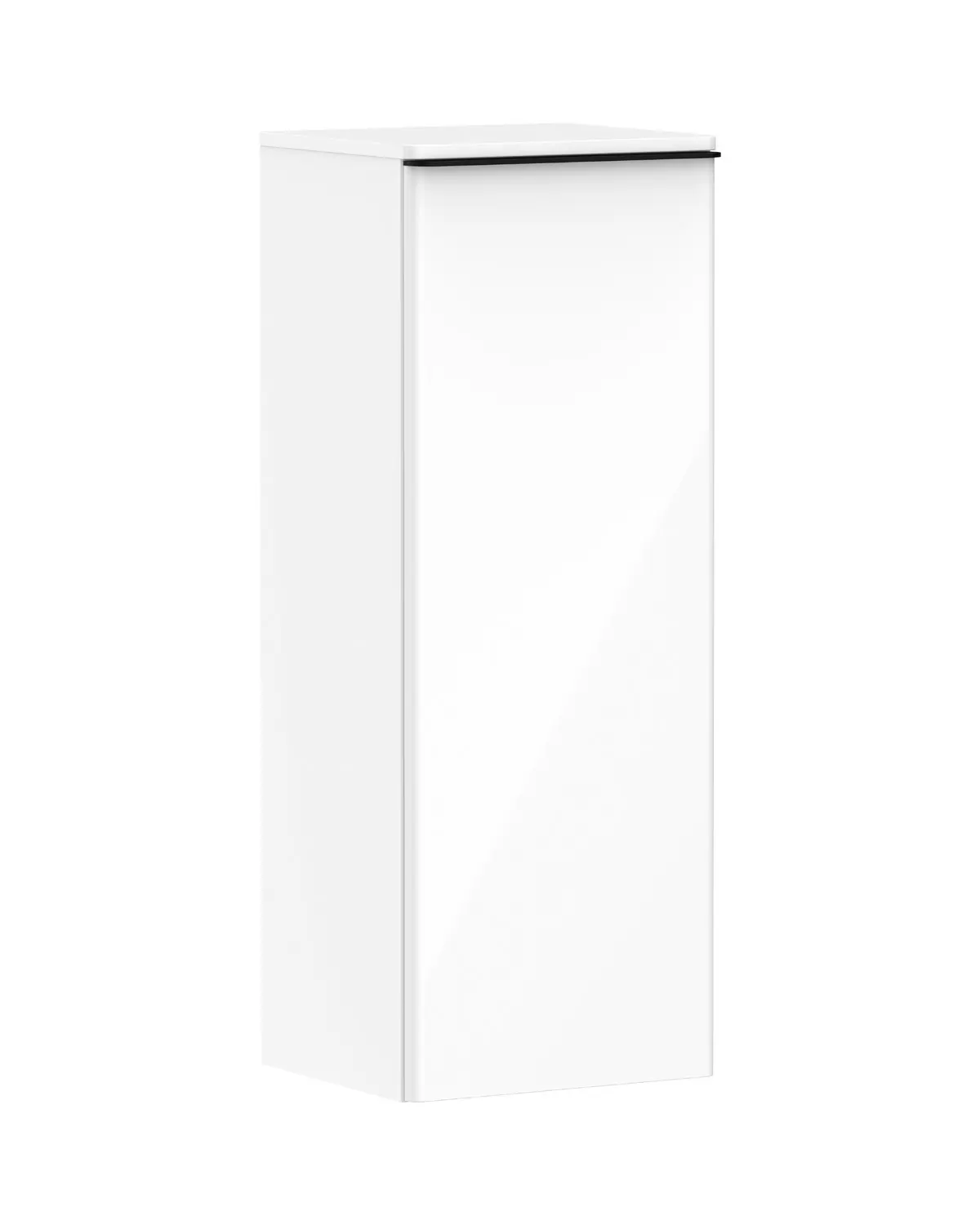 Hansgrohe Xelu Q - sānu skapis 40x107x35 cm, 1 durvis, eņģes kreisajā pusē, spīdīgi balts/matēti melns 54127670