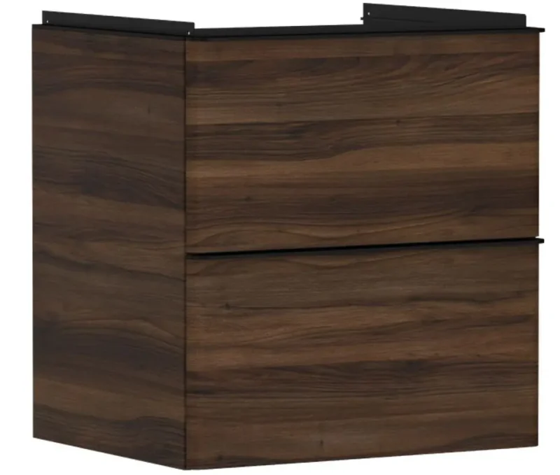 Hansgrohe Xelu Q - izlietnes apakšskapītis, 63x58x50 cm, 2 atvilktnes, tumšs valrieksts/matēti melns 54026670