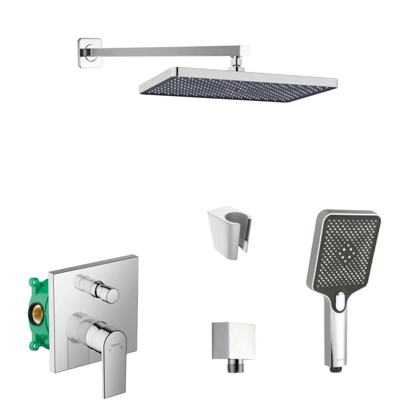 Hansgrohe/Kielle - dušas komplekts ar maisītāju un zemapmetuma iebūvējamo daļu, hroms SANI21HKK011