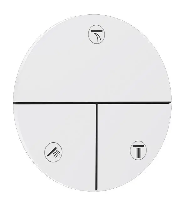 Hansgrohe ShowerSelect Comfort - zemapmetuma vārsts, 3 patērētājiem, matēti balts 15558700
