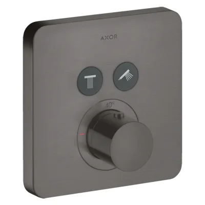 Axor ShowerSelect - zemapmetuma termostats 2 ierīcēm, hroms melns birstēts 36707340