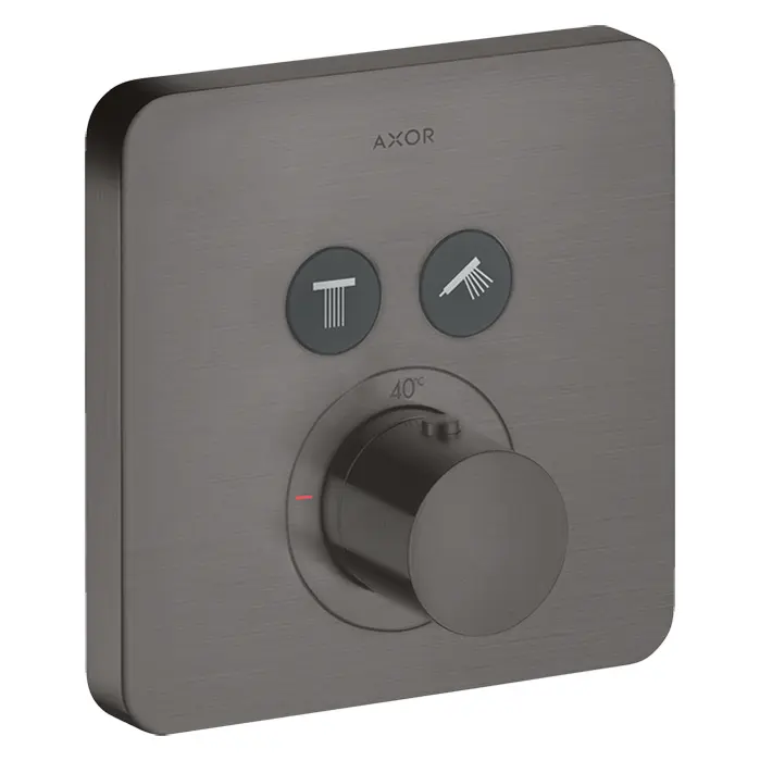 Axor ShowerSelect - zemapmetuma termostats 2 ierīcēm, hroms melns birstēts 36707340