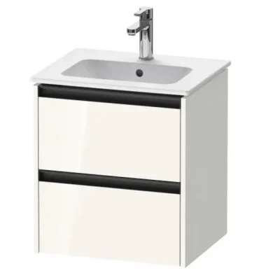 Duravit Ketho.2 - izlietnes skapītis, 55x51x42 cm, 2 atvilktnes, balts spīdīgs K25261022220000