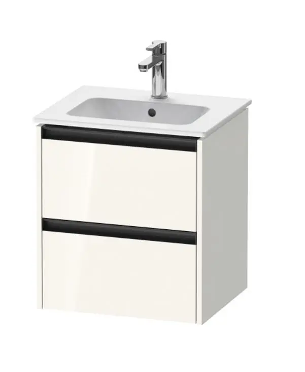 Duravit Ketho.2 - izlietnes skapītis, 55x51x42 cm, 2 atvilktnes, balts spīdīgs K25261022220000
