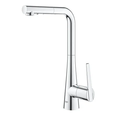 Grohe Zedra - virtuves izlietnes maisītājs ar izvelkamu trauku dušu, hromēts 32553002