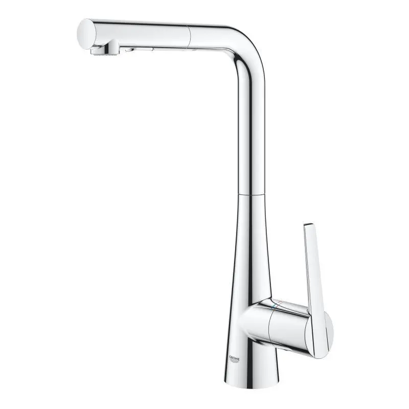 Grohe Zedra - virtuves izlietnes maisītājs ar izvelkamu trauku dušu, hromēts 32553002