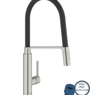 Grohe Feel - virtuves izlietnes maisītājs ar elastīgu roku, Supersteel 31489DC0