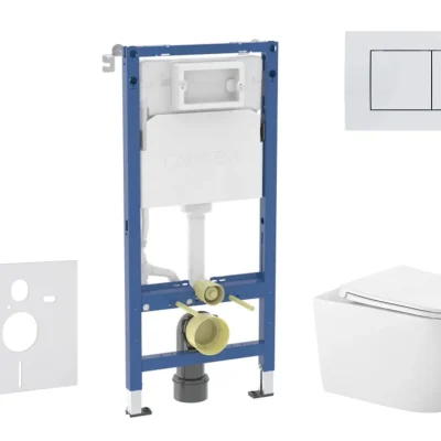 Geberit Duofix - priekšsienas elementa komplekts, Gaia WC ar Softclose sēdekli un Delta30 vadības plati, Alpu balts SANI11CA3146B