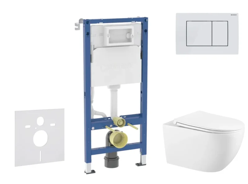 Geberit Duofix - priekšsienas elementa komplekts, Gaia WC ar Softclose sēdekli un Delta30 vadības plati, Alpu balts SANI11CA3146B
