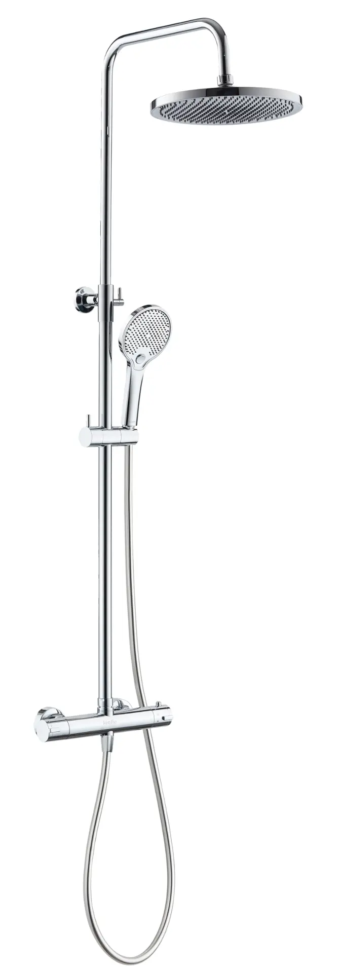 kielle Nefia - dušas komplekts ar termostatu, 24 cm, 3 strūklas veidi, hroms 20627010E