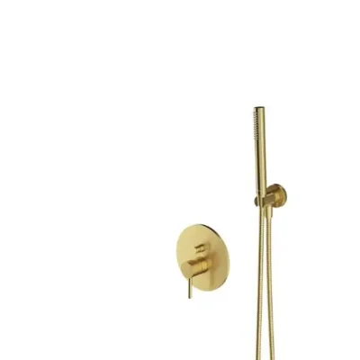 OMNIRES Y - dušas komplekts ar zemapmetuma maisītāju, ar iebūvējamo korpusu, diametrs 25 cm, matēts misiņš SYSY35BSB