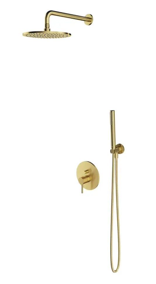 OMNIRES Y - dušas komplekts ar zemapmetuma maisītāju, ar iebūvējamo korpusu, diametrs 25 cm, matēts misiņš SYSY35BSB