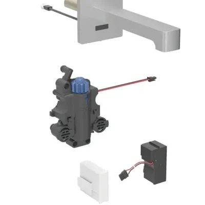 Geberit Brenta - elektroniska termostata izlietnes maisītājs zemapmetuma, tīkla barošana, easy to clean, matēts nerūsējošais tērauds 116.297.SN.1