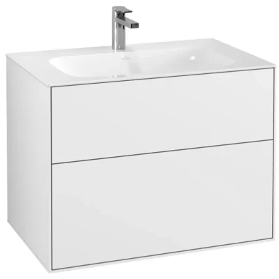 Villeroy & Boch Finion - izlietnes skapītis, 80x59x50 cm, 2 atvilktnes, Glossy White F01000GF