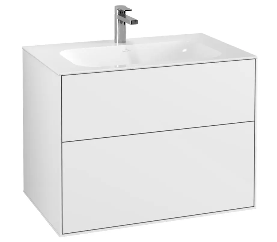 Villeroy & Boch Finion - izlietnes skapītis, 80x59x50 cm, 2 atvilktnes, Glossy White F01000GF