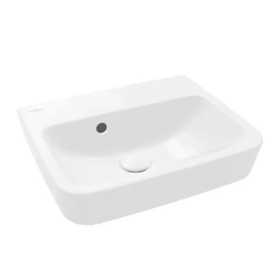 Villeroy & Boch O.novo - uzliekamā rokas izlietne, 45x37 cm, ar pārplūdi, bez jaucējkrāna cauruma, Alpu balts 43444J01