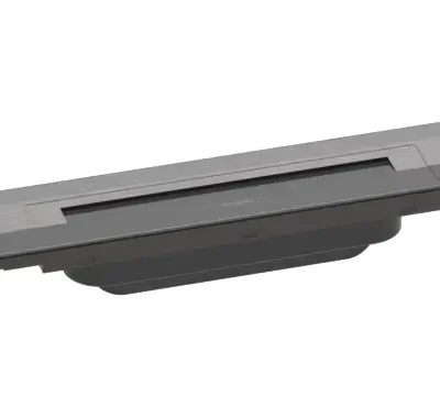 Hansgrohe RainDrain Flex - dušas noteka 800 ar nerūsējošā tērauda resti, saīsināma, montāžai pie sienas, melns hromēts matēts 56051340