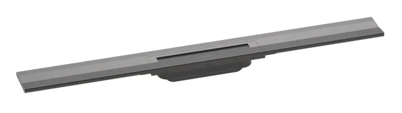Hansgrohe RainDrain Flex - dušas noteka 800 ar nerūsējošā tērauda resti, saīsināma, montāžai pie sienas, melns hromēts matēts 56051340
