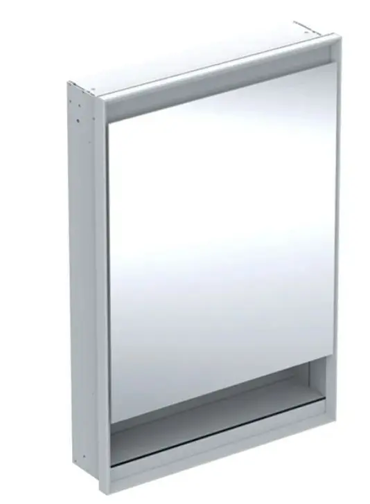 Geberit ONE - spoguļskapītis ar LED apgaismojumu, 60x90x15 cm, eņģes labajā pusē, ar nišu, zemapmetuma montāža, balts 505.821.00.2