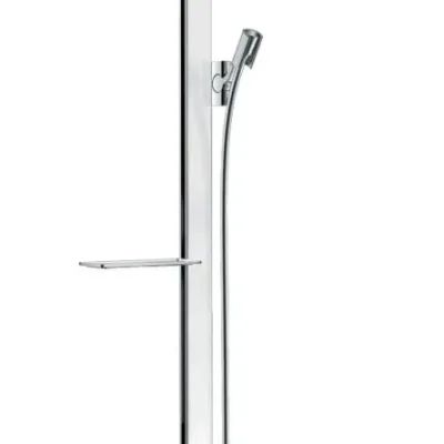 Hansgrohe Unica'E - dušas stienis 90 cm, ar dušas šļūteni, balta / hromēta 27640400