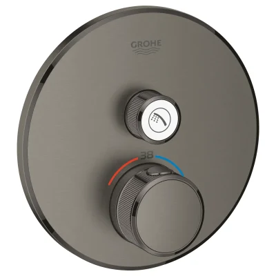 Grohe Grohtherm SmartControl - termostata dušas maisītājs - zemapmetuma ar 1 noslēgvārstu, Hard Graphite brushed 29118AL0