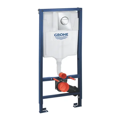 Grohe Rapid SL - priekšsienas uzstādīšana ar skalošanas tvertni sienas WC, Fresh komplekts un poga Nova Cosmopolitan S, hroms 39581000