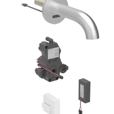 Geberit Piave - elektronisks zemapmetuma izlietnes vārsts, darbība ar baterijām, easy to clean, matēts nerūsējošais tērauds 116.284.SN.1