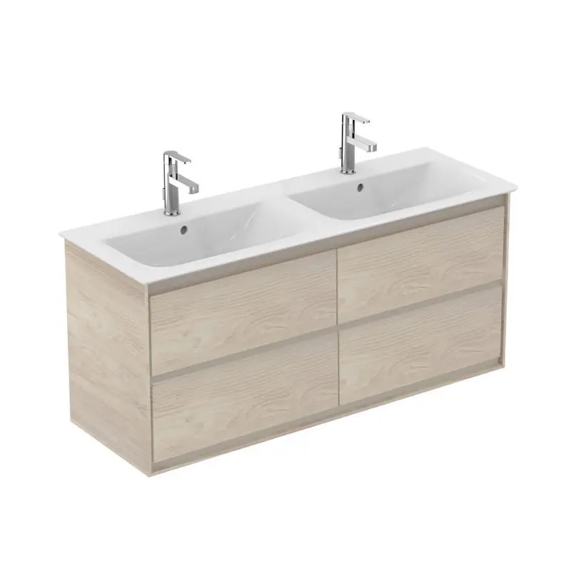 Ideal Standard Connect Air - Dubultais izlietnes skapītis 120 cm, gaišs koks/gaiši brūna laka matēta E0822UK