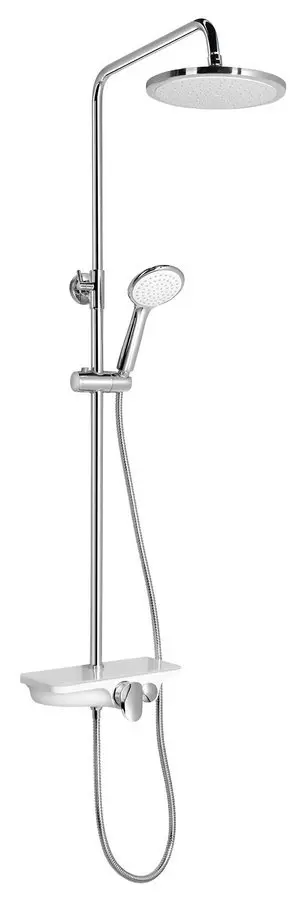 Aqualine dušas - dušas komplekts Marco, ar maisītāju, 23 cm, 1 strūklas veids, balts SL100