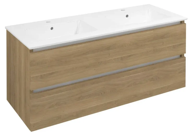 Sapho Ezara - izlietnes skapītis, 120x46x55 cm, 2 atvilktnes, Cuneo ozols EZ121-2525