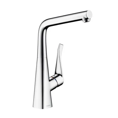 Hansgrohe Metris New - virtuves izlietnes vienas sviras maisītājs 320 ar grozāmu izteku, hromēts 14822000