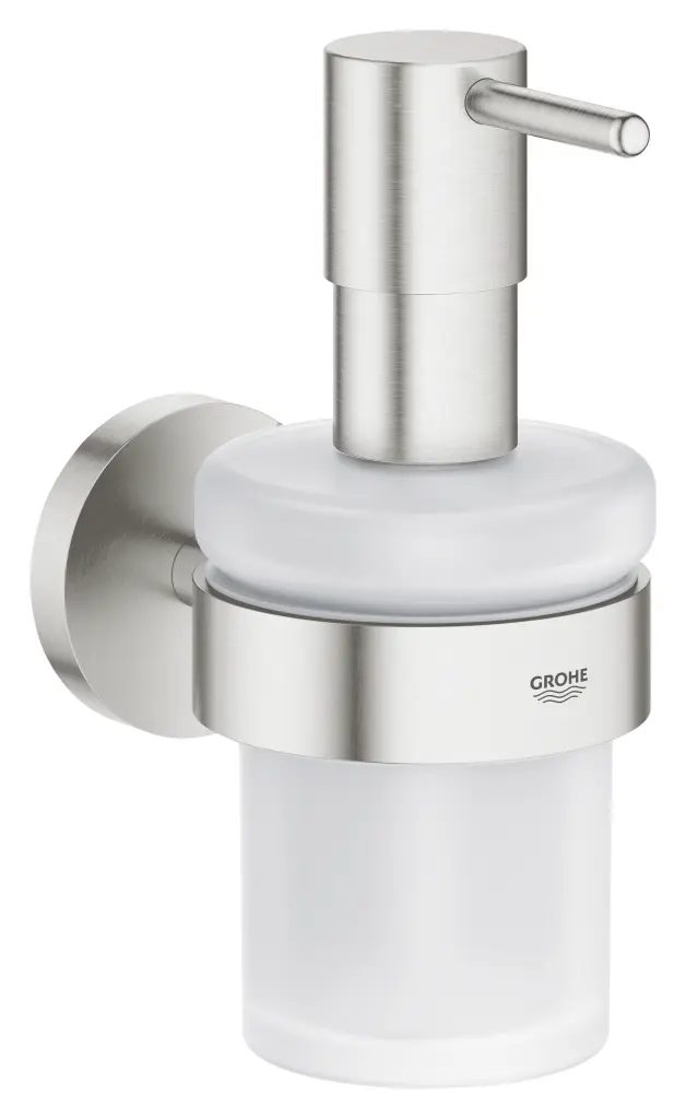 Grohe Essentials - ziepju dozators ar turētāju, SuperSteel 40448DC1