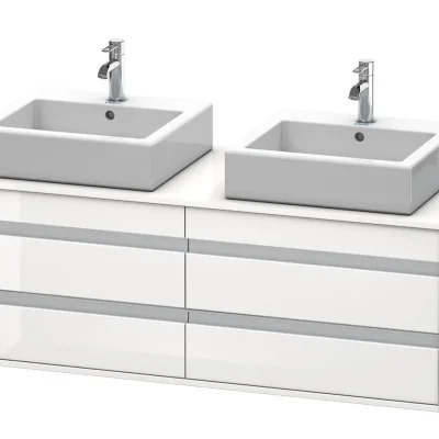 Duravit Ketho - izlietnes skapītis 50x140x55 cm, ar 4 atvilktnēm, balts spīdīgs KT6657B2222