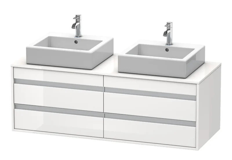 Duravit Ketho - izlietnes skapītis 50x140x55 cm, ar 4 atvilktnēm, balts spīdīgs KT6657B2222